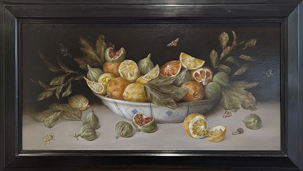 Siracusa lemons, Tarocco and Moro oranges and Verdino figs with insects by Tanja Moderscheim Siracusa lemons, Tarocco and Moro oranges and Verdino figs with insects by Tanja Moderscheim